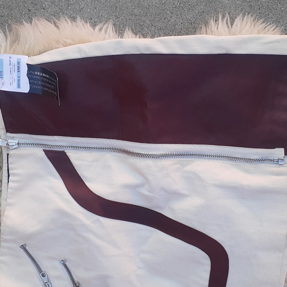 Rag & Bone New York cotton Wine Leather Mini Skirt sz 2 Zip Up Motto Racer W 28" - Picture 3 of 9